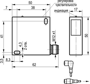 Габариты ODB IC48A5-43P-R5-LZS4